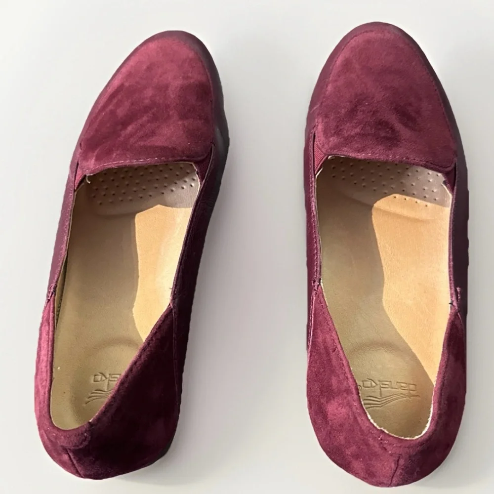 New‎ Dansko Wine Glazed Leather Lace Women's Loafers 38 /7.5-8 USA